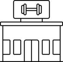 GYM Center Building Icon In Black Linear Style. vector