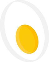 Flat Style Half Boiled Egg Piece Element. vector