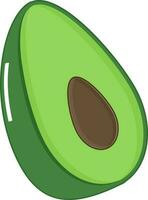 Isolated Avocado Element In Flat Style. vector