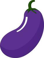 Flat Style Purple Eggplant Element. vector