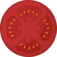 Round Tomato Slice Element In Flat Style. vector