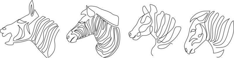 continuous line bundle set zebra horse vector