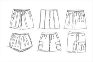 continuous line art vector illustration of men's pants