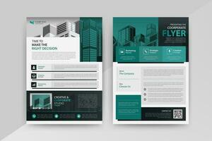 Business abstract vector template for Flyer, Brochure, AnnualReport, Magazine, Poster, Corporate Presentation, Portfolio with cyan and black color size A4, Front and back. Vector