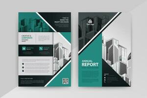 Business abstract vector template for Flyer, Brochure, AnnualReport, Magazine, Poster, Corporate Presentation, Portfolio with cyan and black color size A4, Front and back. Vector