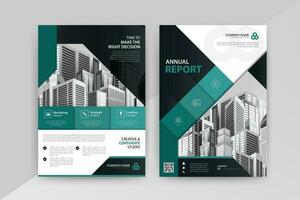 Business abstract vector template for Flyer, Brochure, AnnualReport, Magazine, Poster, Corporate Presentation, Portfolio with cyan and black color size A4, Front and back. Vector