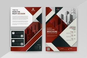 Business abstract vector template for Flyer, Brochure, AnnualReport, Magazine, Poster, Corporate Presentation, Portfolio, Market, infographic with Red and Black color size A4, Front and back.