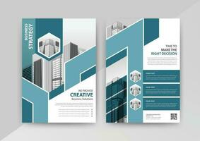 Business abstract vector template for Flyer, Brochure, AnnualReport, Magazine, Poster, Corporate Presentation, Portfolio with cyan and black color size A4, Front and back. Vector