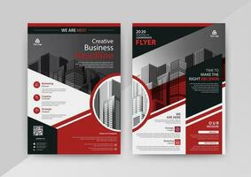 Business abstract vector template for Flyer, Brochure, AnnualReport, Magazine, Poster, Corporate Presentation, Portfolio, Market, infographic with Red and Black color size A4, Front and back.