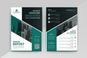 Business abstract vector template for Flyer, Brochure, AnnualReport, Magazine, Poster, Corporate Presentation, Portfolio with cyan and black color size A4, Front and back. Vector