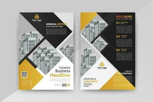 Business abstract vector template for Brochure, AnnualReport, Magazine, Poster, Corporate Presentation, Portfolio, Flyer, Market, infographic with Yellow and Black color size A4, Front and back.