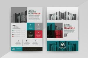 Business abstract vector template for Flyer, Brochure, AnnualReport, Magazine, Poster, Corporate Presentation, Portfolio with cyan and black color size A4, Front and back. Vector