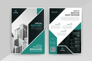 Business abstract vector template for Flyer, Brochure, AnnualReport, Magazine, Poster, Corporate Presentation, Portfolio with cyan and black color size A4, Front and back. Vector