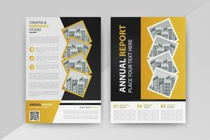 Business abstract vector template for Brochure, AnnualReport, Magazine, Poster, Corporate Presentation, Portfolio, Flyer, Market, infographic with Yellow and Black color size A4, Front and back.