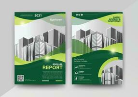 Abstract Geometric Business vector template for Brochure, Annual Report, Magazine, Poster, Corporate Presentation, Portfolio, Flyer, Market, infographic with green color size A4, front and back