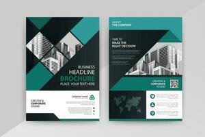 Business abstract vector template for Flyer, Brochure, AnnualReport, Magazine, Poster, Corporate Presentation, Portfolio with cyan and black color size A4, Front and back. Vector