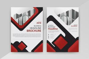 Business abstract vector template for Flyer, Brochure, AnnualReport, Magazine, Poster, Corporate Presentation, Portfolio, Market, infographic with Red and Black color size A4, Front and back.