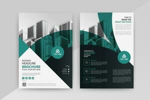 Business abstract vector template for Flyer, Brochure, AnnualReport, Magazine, Poster, Corporate Presentation, Portfolio with cyan and black color size A4, Front and back. Vector