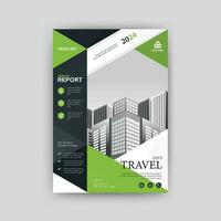 Abstract travelling poster template with green and blue color. Perfect for Brochure, Annual Report, Magazine, Corporate Presentation, Portfolio, Flyer vector