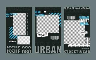 Hype style for social media story template. Editable square banner template. vector