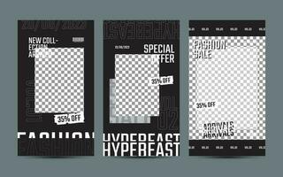 Hype style for social media story template. Editable square banner template. vector