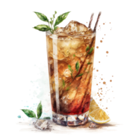 süß Bar Cocktails Sammlung Aquarell T-Shirt Design, transparent Hintergrund, ai generiert png