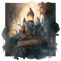 Dark Academia Dark Aesthetic watercolor t-shirt design, transparent background, png