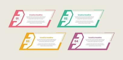 Modern steps infographic template with abstract shape for workflow presentation vector