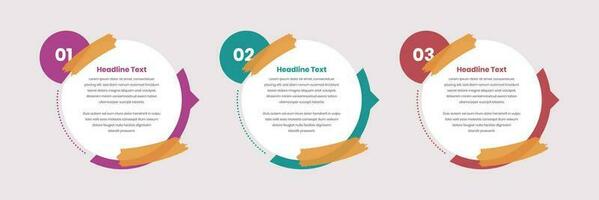 minimalista negocio proceso presentación infografía modelo con elipse forma y adjunto con cinta vector