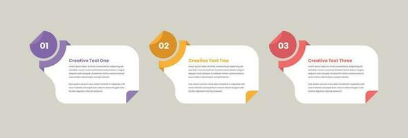 Minimalistic text presentation steps infographic template with page fold shape vector