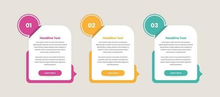 Business process or three steps infographic text presentation template design vector