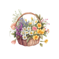 aguarela Primavera florais clipart ai generativo png