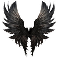 oscuro ángel alas clipart acuarela camiseta diseño, transparente fondo, ai generado png