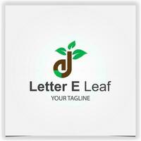 letter e leaf logo premium elegant template vector eps 10