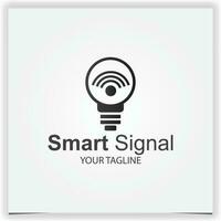 smart signal bulb logo design premium elegant template vector eps 10