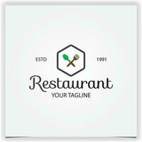 hexágono restaurante logo diseño prima elegante modelo vector eps 10