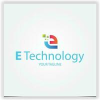 letter e technology logo premium elegant template vector eps 10