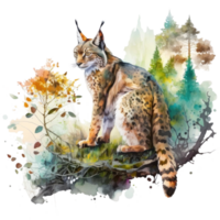 Enchanted Forest Woodland Animal t-shirt design, transparent background, png