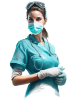 Notfall Mädchen Krankenschwester Clip Art T-Shirt Design, transparent Hintergrund, ai generiert png