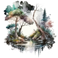 Enchanted Forest Woodland Animal t-shirt design, transparent background, png