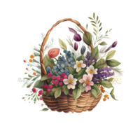 aquarelle printemps fleurs clipart ai génératif png