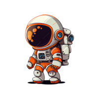 astronauta e pianeta adesivi acquerello maglietta disegno, trasparente sfondo, ai generato png