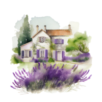 Aquarell Lavendel Cottagecore Clip Art ai generativ png