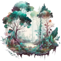 encantado floresta bosque animal camiseta projeto, transparente fundo, ai gerado png