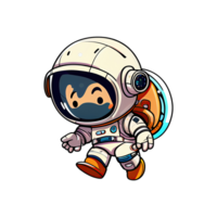 astronauta e planeta adesivos aguarela camiseta projeto, transparente fundo, ai gerado png