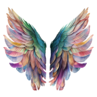 aquarelle ange ailes magnifique ailes, vol, oiseau, tatouage ai génératif png