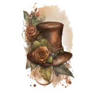 aquarelle steampunk style clipart ai génératif png