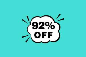 92 percent Sale and discount labels. price off tag icon flat design. vector