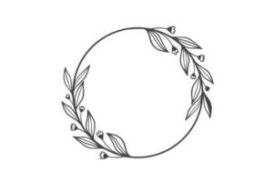 Floral wreath vector illustration, line, nature, decoration, invite art, design, branch, element, flower, wedding, illustrations,