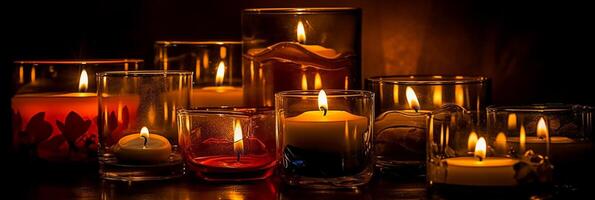 Candlelight, realistic photography background. photo